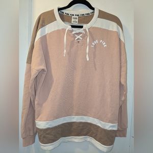 Varsity lace up lightweight sweatshirt